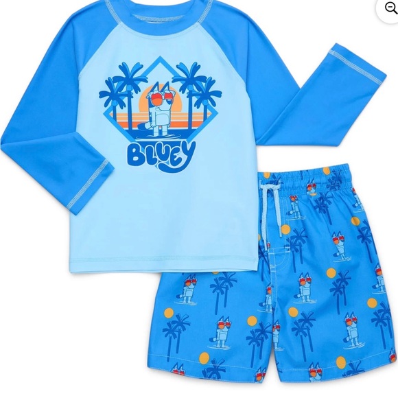 New-Bluey Kids' Swim Set, Size 5T - Picture 1 of 2